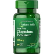 Puritan's Pride Chromium Picolinate 500mcg Yeast Free
