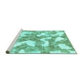 thumbnail image 2 of Ahgly Company Machine Washable Indoor Rectangle Abstract Turquoise Blue Modern Area Rugs, 6' x 9', 2 of 4