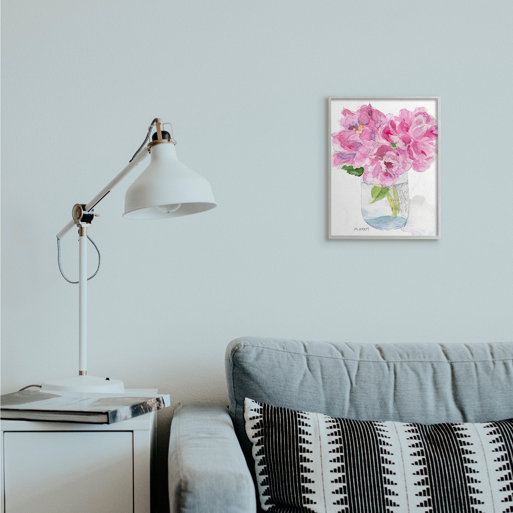 Stupell Industries Pink Peonies in Classic Canning Jar Black Framed, 11 x 14, Design by Melissa Hyatt LLC