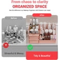 thumbnail image 4 of Pink Makeup Organizer with Drawers, Large Capacity Cosmetic Storage for Vanity or Bathroom Countertop, Multi-Compartment Organizer for Skincare, Lipstick & Palettes, 1 Pack, 4 of 8