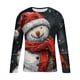 thumbnail image 4 of Blusas y camisas de manga larga y cuello redondo para hombre, informales, a la moda, con estampado navideño, cuello redondo, blusas de licra de manga larga para hombre., 4 of 5