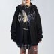 thumbnail image 3 of Gibobby Sudadera de terciopelo con cremallera Sueter Cardigan Women's Impressed Coat Sports Hoodie Loose Zipper Coat Femen's Coat （Negro， XL), 3 of 5