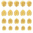 thumbnail image 1 of 20 piezas plantas artificiales hojas de palma plástico dorado Tropical fiesta hojas decoraciones boda decoraciones simuladas hoja de tortuga dorada, 1 of 5
