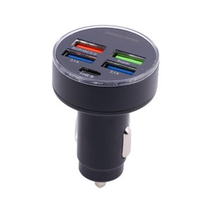 4USB Phone Car Charger Adapter LED Display QC3.0 Fast Car Charging Accessow HOT T9T4