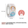 thumbnail image 3 of Kids Stickers,Easter Rabbit Eggs Cartoon Decoration Sticker Sticker Holiday Atmosphere Decoration Removable 500pcs/roll, 3 of 7