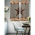 thumbnail image 5 of Texas Star Plaid Sheer Curtains 72 Inch Length 2 Panels Set, Semi Transparent Voile Rod Pocket Curtains for Living Dining Room Bedroom Drapes Farmhouse Black Brown Texas Vintage, 5 of 6