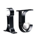 thumbnail image 3 of 4PCS ceiling curtain rod bracket, heavy-duty curtain rod bracket ceiling bracket, black curtain rod hook single window hardware rod bracket, easy to install., 3 of 5