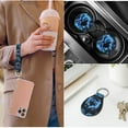 thumbnail image 5 of Yuyamidu Dolphin Blue Car Seat Cover with Steering Wheel Cover Hibiscus Headrest Covers Seatbelt Pads Handbrake Cover Armrest Cover Keychain Coasters 14pcs Auto Accessories, 5 of 7
