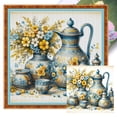 thumbnail image 1 of Kit Punto Cruz Porcelana Impresa Hilo Algodón Ecológico Bordado 11CT 40x40cm, 1 of 9