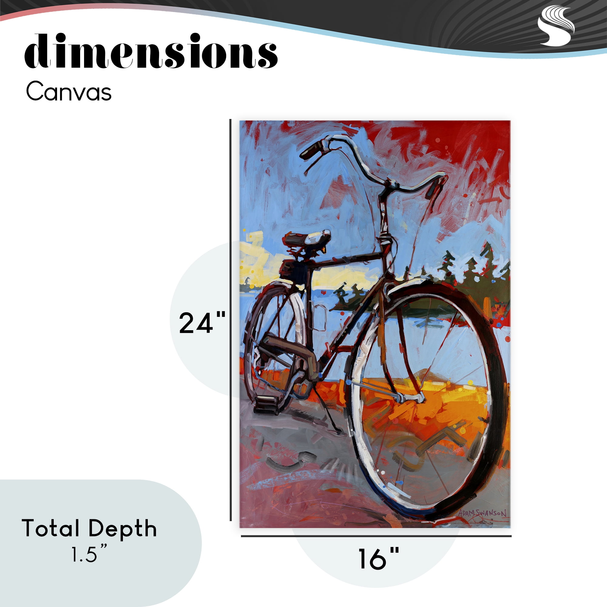 Tonight Bicycle Journey Canvas Wall Art, design by Adam Swanson