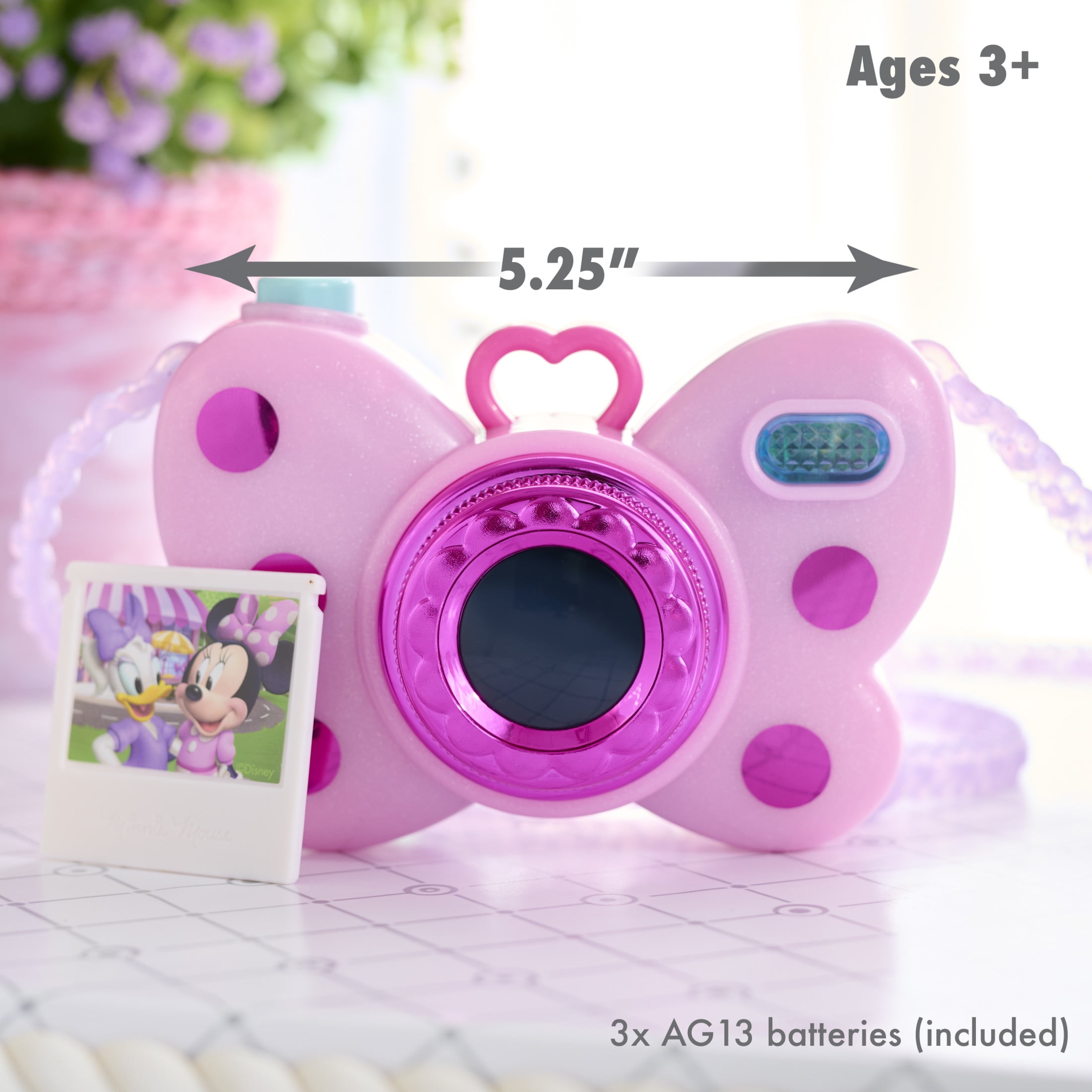 Disney Junior Minnie Mouse Picture Perfect Play Camera, Lights and Sounds, Pink, 4pieces, Baby and T(图3)