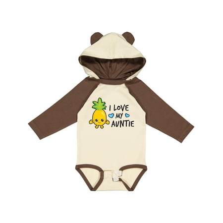 

Inktastic I Love My Auntie with Pineapple Gift Baby Boy Long Sleeve Bodysuit