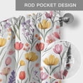 thumbnail image 5 of Spring Flower Valances for Windows Watercolor Pink Purple Tulip Countryside Rod Pocket Curtain Valance Window Treatment Short Curtains for Kitchen Living Room, 58"x16", 5 of 9