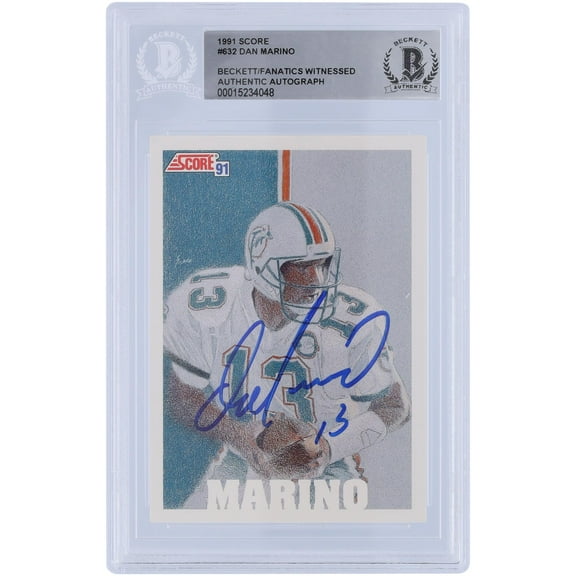 Dan Marino Miami Dolphins Autographed 1991 Score Team MVP #632 Beckett Fanatics Witnessed Authenticated Card - Fanatics Authentic Certified