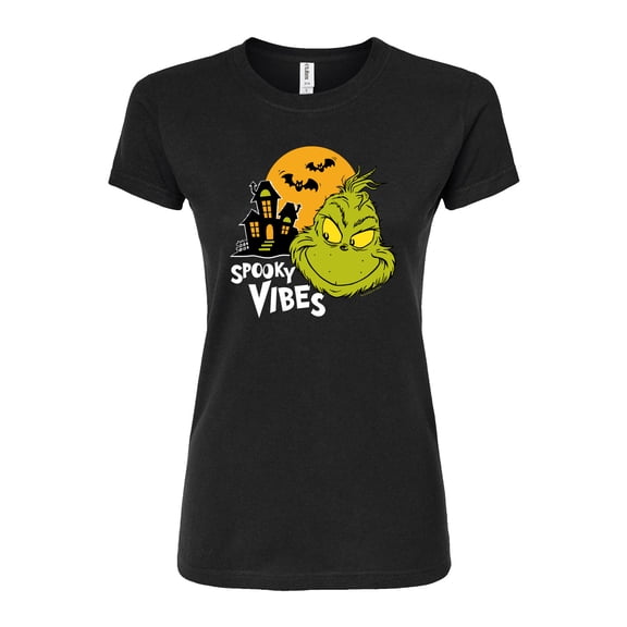 The Grinch - Grinch Spooky Vibes - Juniors Fitted Graphic T-Shirt