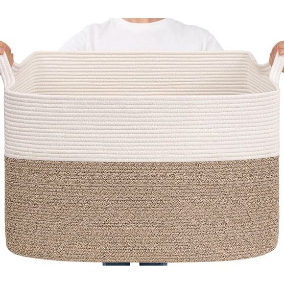 Cesta Grande Tejida para Mantas Goodpick 63.5x40.6x40.6 cm 105L Algodón