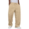 thumbnail image 2 of Mens Joggers, Loose Fit Wide Leg Sweatpants, Elastic Waist Casual Daily Jogger Trousers With Pockets Khaki XL, 2 of 5