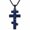 cross necklace2, variant on Orthodox Cross Necklace for Men, Black Gold 3-Bar Cross with Lapis Lazuli, 22"+2" Chain, Confirmation Gift