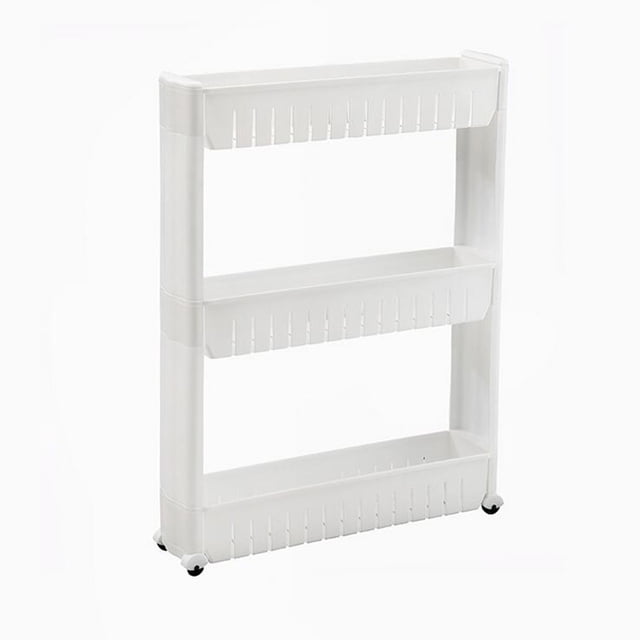 Carrito de Almacenamiento Perfecl Estante delgado Blanco 3 capas