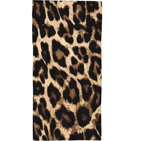 Beach Towel Brown Leopard Skin Beach Towel Oversized Sand Proof Absorbent, Quick-Dry Bath Pool Swim Towel for Shower Spa Vacation, 60x30IN