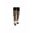 thumbnail image 1 of INSPIRE CHIC Women's Ruffled Cuff Over Knee Length Ribbed Knitted Leg Warmers Brown, 1 of 6