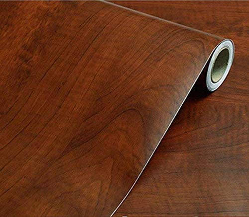 Brown Maple Wood Grain Paper Peel and Stick Shelf Liners Wallpaper Cabinet Door Wardrobe Wood Wall Funitures Stickers 15.8inch by 98inch