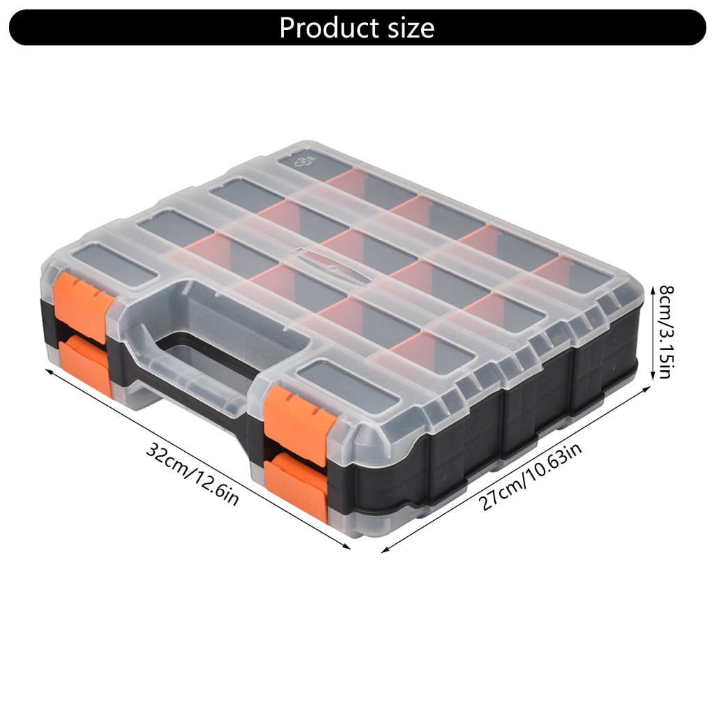 Yokua Double Side Tools Box Hardware Tool Container Bin Small Parts Storage Case