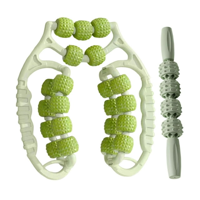 koolsoo Rouleaux de Massage 21 Roues 4 Roues Masseurs de Jambes pour Femmes Hommes Voyage Cuisses Vert