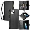thumbnail image 1 of Compatible with iPhone 15 Plus Wallet Case Premium Zipper Large Space Flip PU Leather Cover, 1 of 5