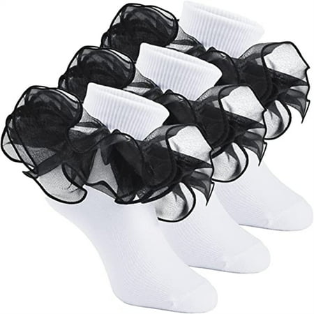 

Women Cotton Ankle Socks Vintage Ruffled Lace Stockings Princess Girl Socks