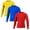 Golden/Royal/Red, variant on Men Compression Shirts Gym Tops Moisture-Wicking Cool Tek 3-Pack L/S