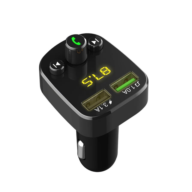 Cargador De Coche Multifuncional Con Puerto Usb Dual Adaptador De Coche Bluetooth Con Pantalla Digital Para Teléfonos Móviles 12-24V Vehículo Moyic VI004984-00