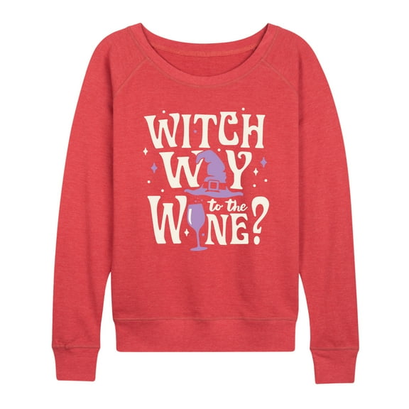 Instant Message - Witch Way To The Wine - Women's Lightweight French Terry Pullover