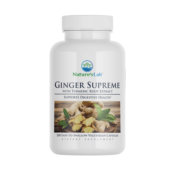 Nature's Lab Ginger Supreme - Ginger Extract, Turmeric Extract - 200 Ct