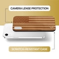 thumbnail image 6 of Case Yard Wooden Case Outside Soft TPU Silicone, Slim Fit Shockproof Wood Protective Phone Cover for Girls Boys Men and Women, Supports Wireless Charging American Flag Design case for iPhone-XR, 6 of 7