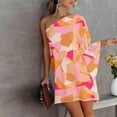 thumbnail image 3 of UPPADA Women's Kaftan One Shoulder Mini Dresses Boat Neck Batwing Sleeve Trendy Printed Oversized Vintage Short Dress, 3 of 6