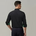 thumbnail image 4 of HISDERN Dress Shirts for Men Long Sleeve Formal Inner Collar Button Down Shirt Black Green, 4 of 7