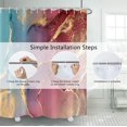thumbnail image 3 of Red Shower Curtain, Teal Green Marble Shower Curtain for Bathroom Stall RV Abstract Art Decor Waterproof Fabric Shower Curtain Set with Hooks 72x84 inches, 3 of 6