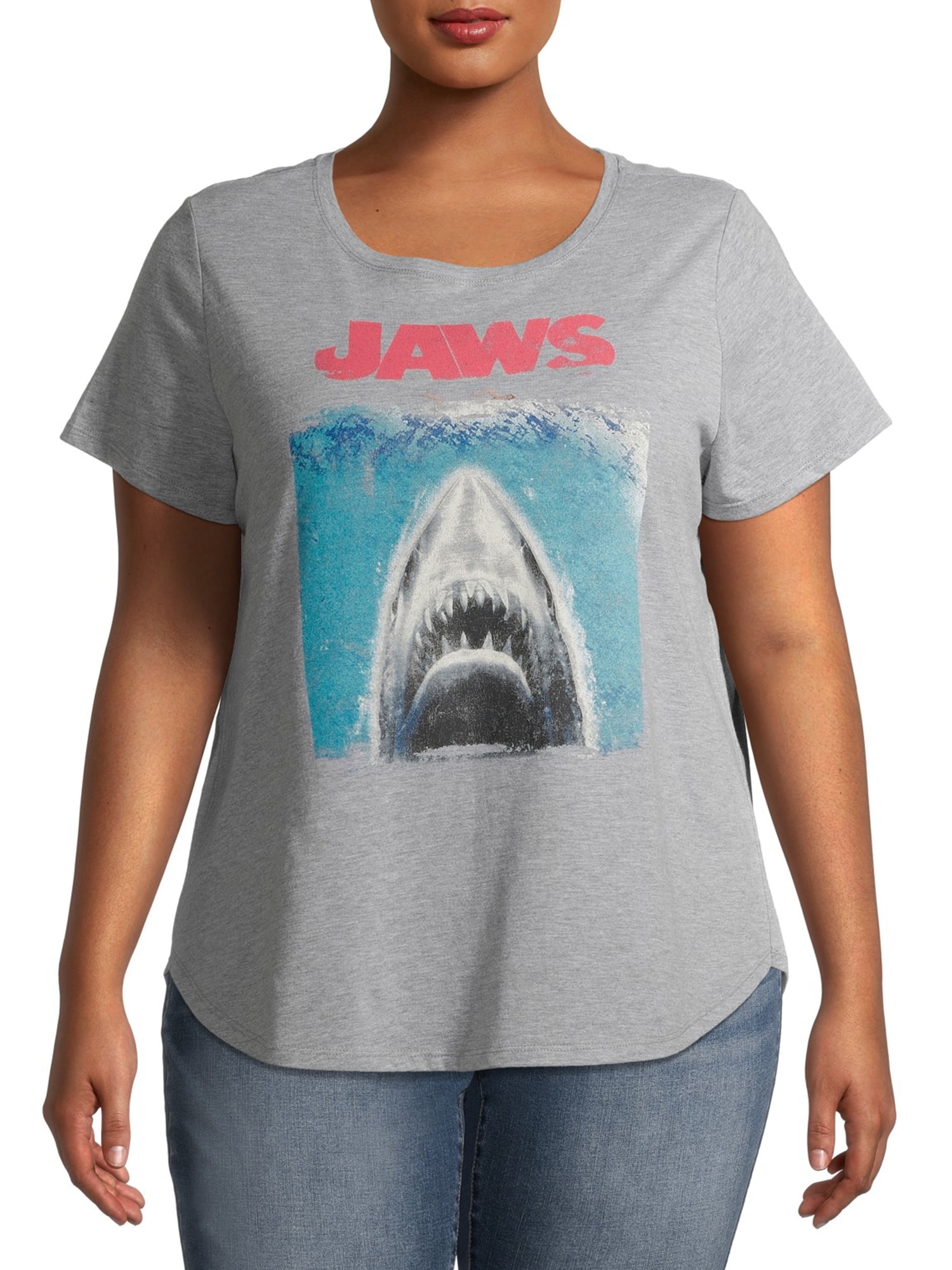 Jaws Women's Plus Size Graphic Short Sleeve T-Shirt - Walmart.com