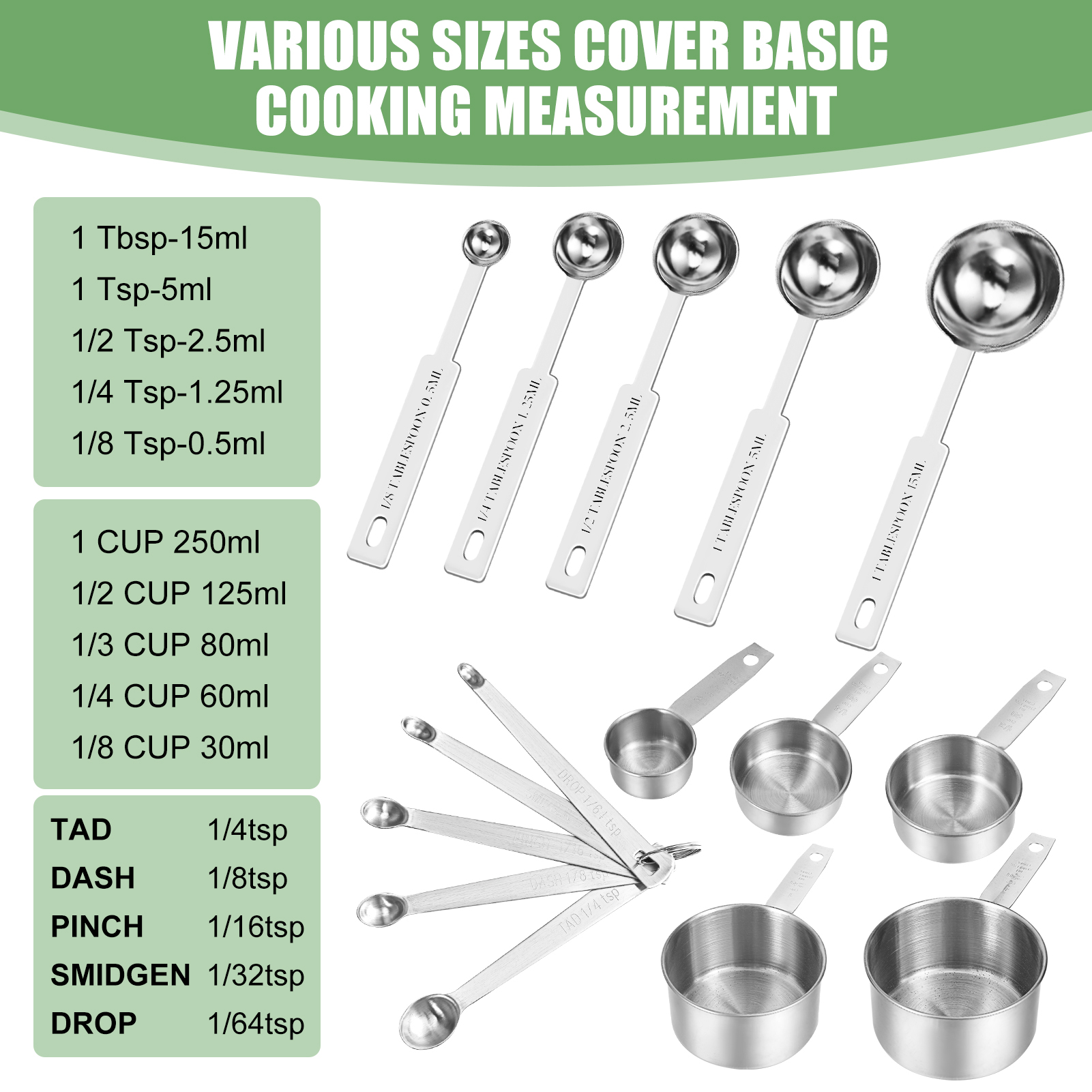 Luiisis Measuring Cups and Spoons Set of 16 photo 2