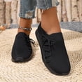 thumbnail image 6 of Domuza Unisex Breathable Hollow Fly Knit Sneakers, Sock Slip On Lace Up Lightweight Flexible Casual Walking Shoes with Two-Tone Non-Slip Outsole Black 10.5（EU-44）, 6 of 8