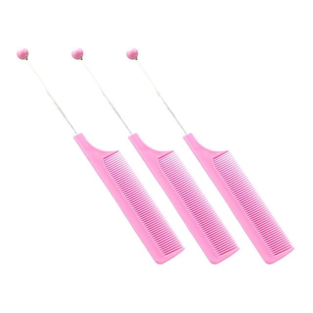 Peines con cuentas jinwen para estilismo 3 uds rosa