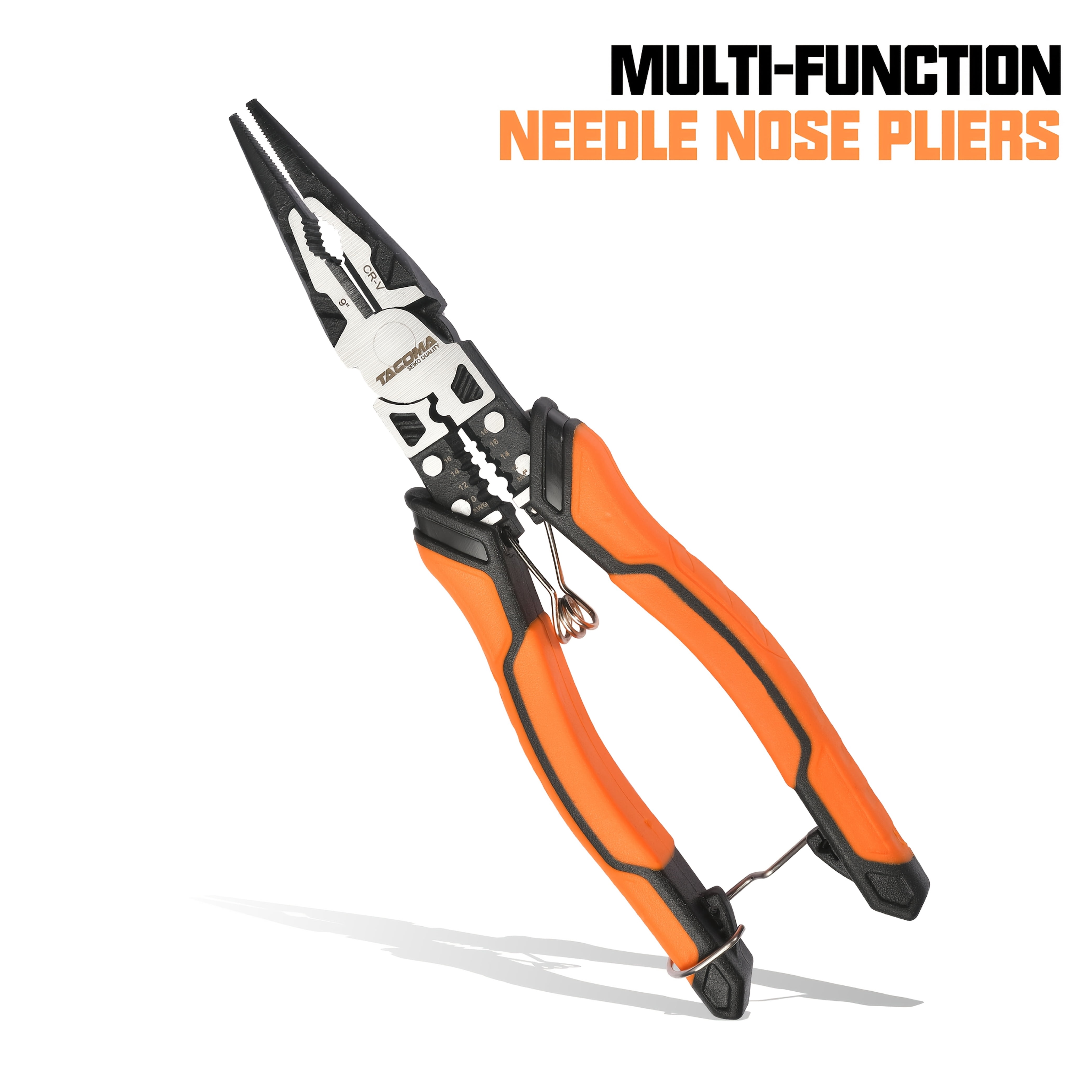 1/3pcs Industrial-Grade Multi-Functional 9-in-1 Pliers Or Set, 8.5" Long-Nose Pliers, 8.5" Wire Cutters, 8" . Suitable For Electrical Work, Auto Repair, Home Improvement, And Cutting Applications.