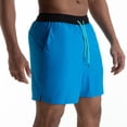 thumbnail image 4 of Kvture Men's Athletic Running Shorts Quick Dry Lightweight Shorts Color Block Drawstring Short for Sports Gym Basketball Hiking Sky Blue L, 4 of 9