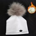 thumbnail image 1 of Gorro de algodón con pompón para bebé recién nacido, complementos para fotos, complementos para gorro de bebé pequeño, 1 of 4