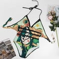 thumbnail image 4 of Animated My Hero Academia Women's Swimwear Strap One Piece Backless Tummy Control V Neck Swimsuit Summer Beach Vacation Bathing Suit, 4 of 7
