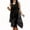 Black, variant on Levmjia Womens Round Neck Chiffon Midi Dress Sleeveless Solid Color Irregular Hem Casual Flowy Summer Sundress Lightweight Breathable Beach Dress Vacation Daily Wear