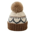 thumbnail image 4 of CYRBOKO Toddler Girls' Beanies, Soft Cotton Winter Thermal Skiing Hats Coffee Size 2-9 T, 4 of 5