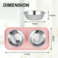 thumbnail image 7 of Armscye Pink Dog Bowls with Feeding Mat, 2 Pcs Stainless Steel Cat Bowls for Food and Water with No Spill Silicone Mat, Pet Dish Bowl for Small Dogs and Cats, 7 of 7