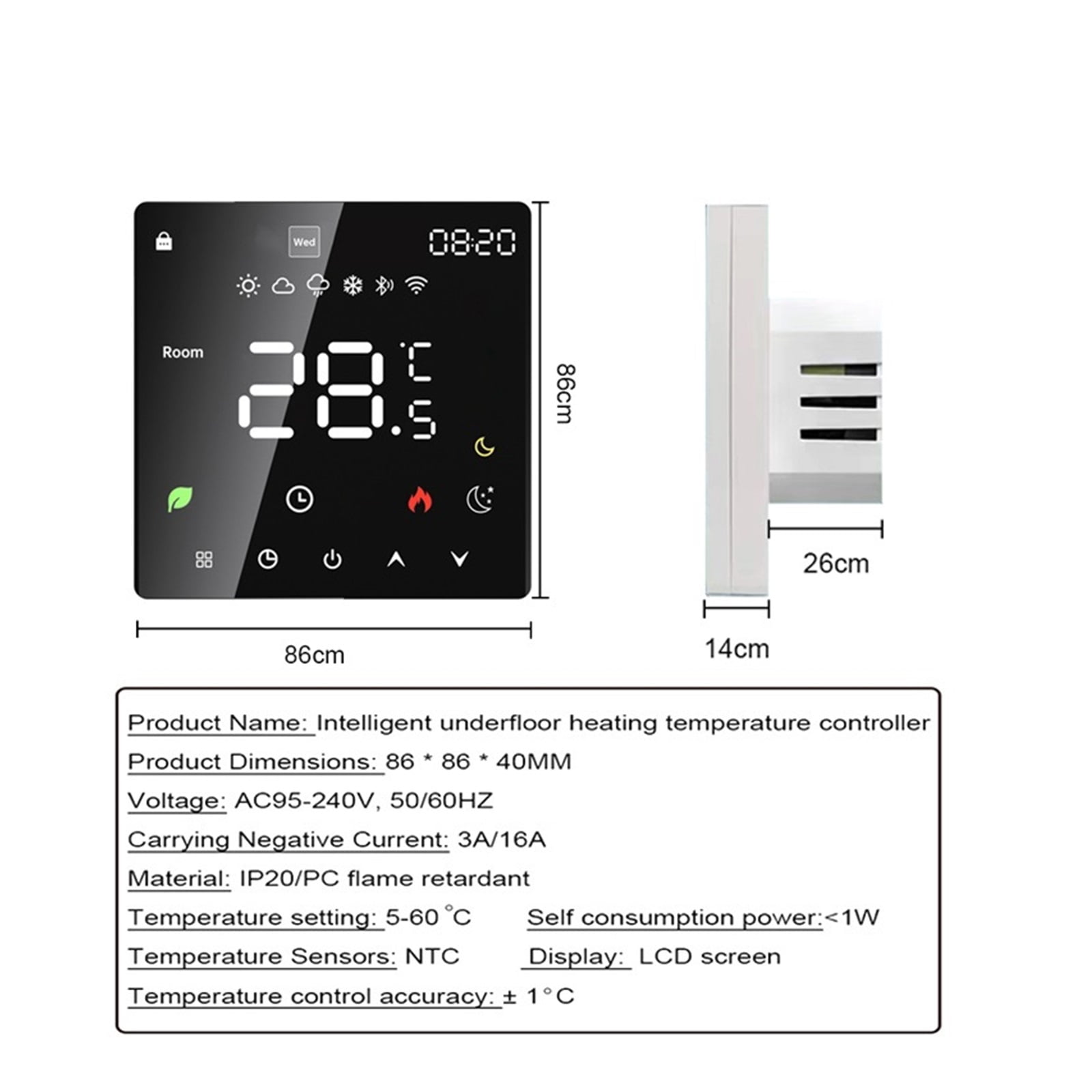 Tuya Smart Thermostat Electric Floor Heating TRV Water Gas Boiler Temperature Voice Remote Controller ,Easy Installation